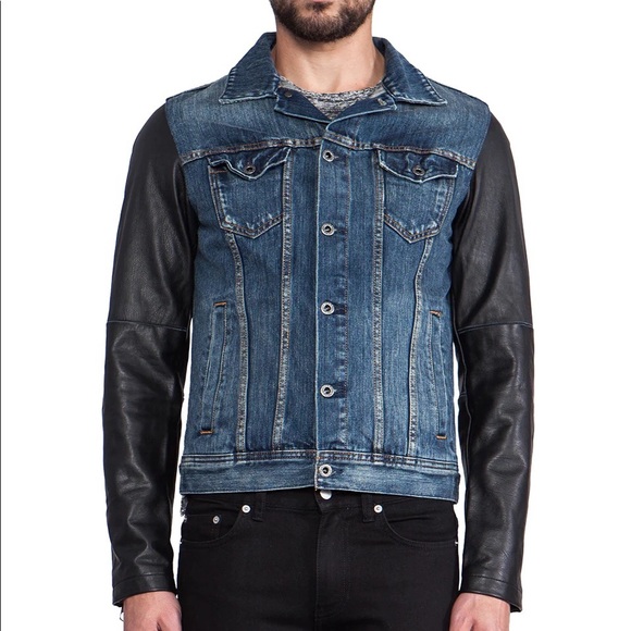 Scotch & Soda Other - Scotch and Soda leather sleeve Jean jacket